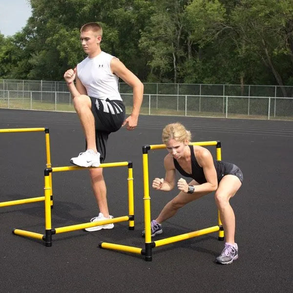 Prism Fitness Smart Hurdles 27"-42" (set of 3) view in use | Fitness Experience