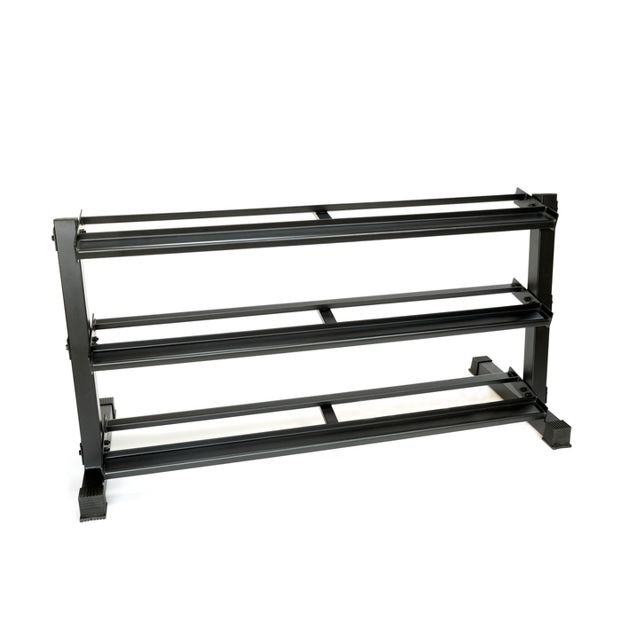 Fitway 3 tier 60" dumbbell rack available in stock at Fitness Experience in Victoria, Nanaimo, Winnipeg, Calgary, Regina, Saskatoon and online across Canada.