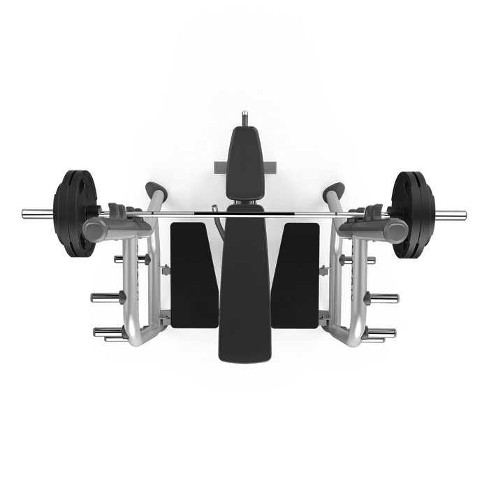 Matrix Fitness Magnum 3-Way Olympic Bench overhead  view | Fitness Experience