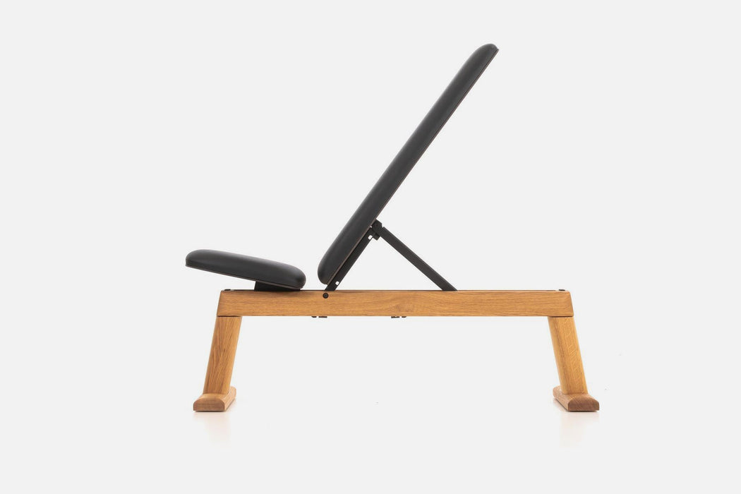 NOHrD Weight Bench Genuine Leather side view | Fitness Experience