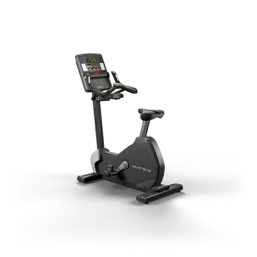 Matrix Fitness Performance Upright Cycle with Group Training LED Console full view | Fitness Experience
