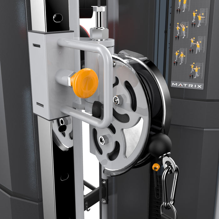 Matrix Fitness Versa Functional Trainer with 30" Storage Kit pulley view | Fitness Experience