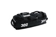 A black sandbag with '30kg' written on it, designed for fitness training.