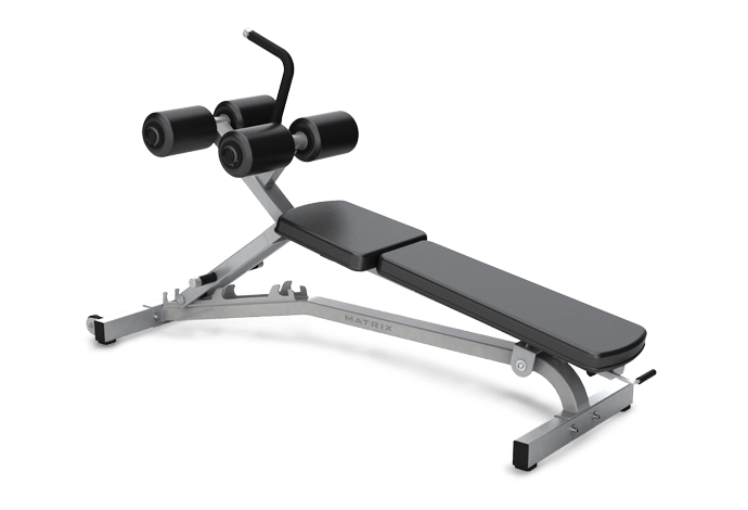 Matrix Fitness G1 Adjustable Decline Bench front view | Fitness Experience