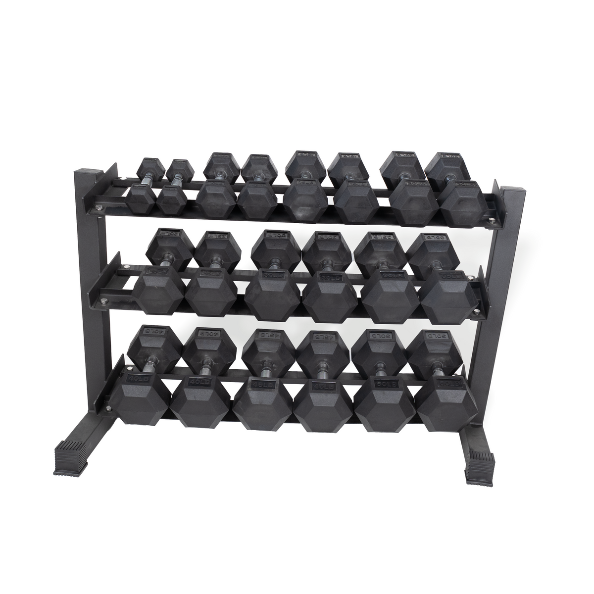 Fitway 5-50lb Dumbbell Set with 3-Tier Rack