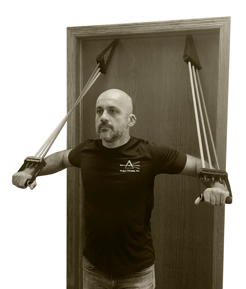 Prism Fitness Smart Triple Pocket Door Anchor view in use | Fitness Experience