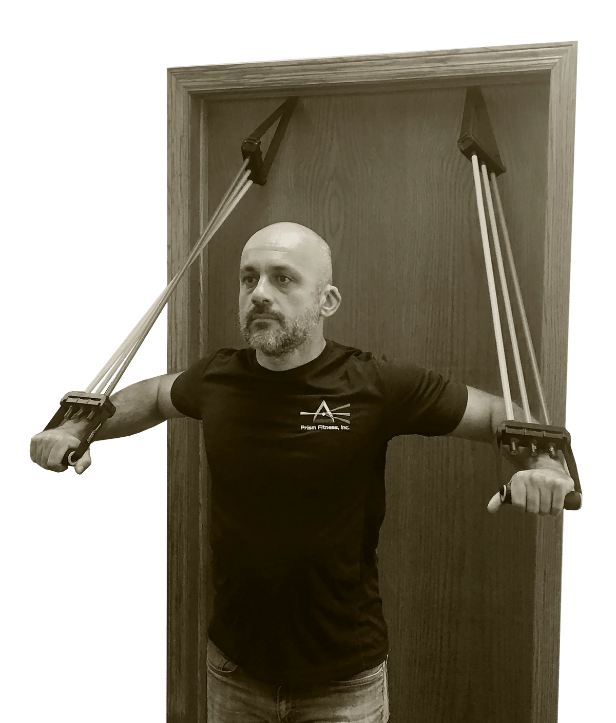 Prism Fitness Smart Triple Pocket Door Anchor view in use | Fitness Experience