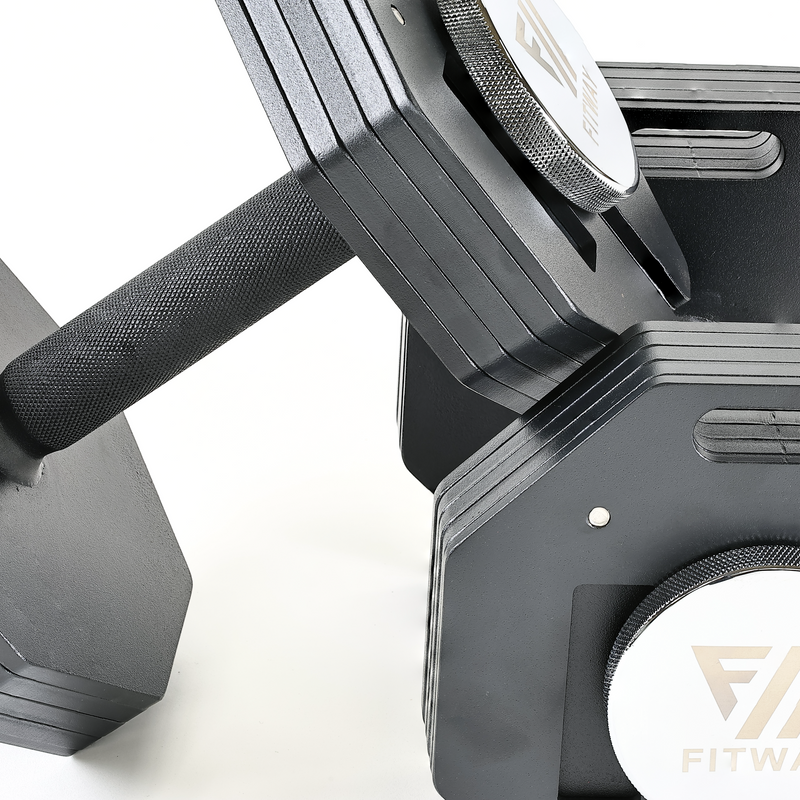 FITWAY 50lb Adjustable Dumbbell Pair