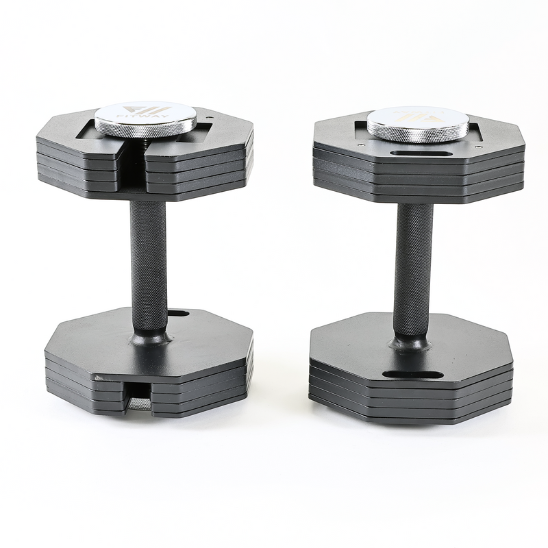 FITWAY 50lb Adjustable Dumbbell Pair