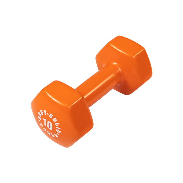 Bodysolid Orange 10lb Vinyl Dumbbell  | Fitness Experience