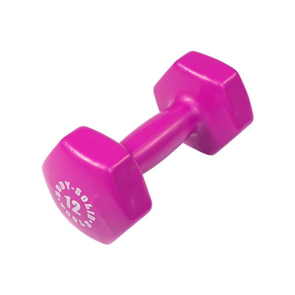 Bodysolid Magenta 12lb Vinyl Dumbbell  | Fitness Experience 
