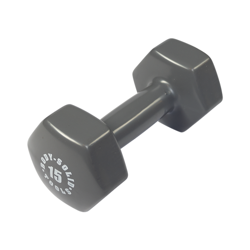 Bodysolid Gray 15lb Vinyl Dumbbell | Fitness Experience
