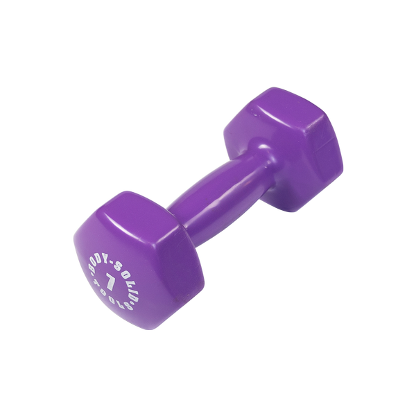 Bodysolid Dark Purple 7lb Vinyl Dumbbell | Fitness Experience