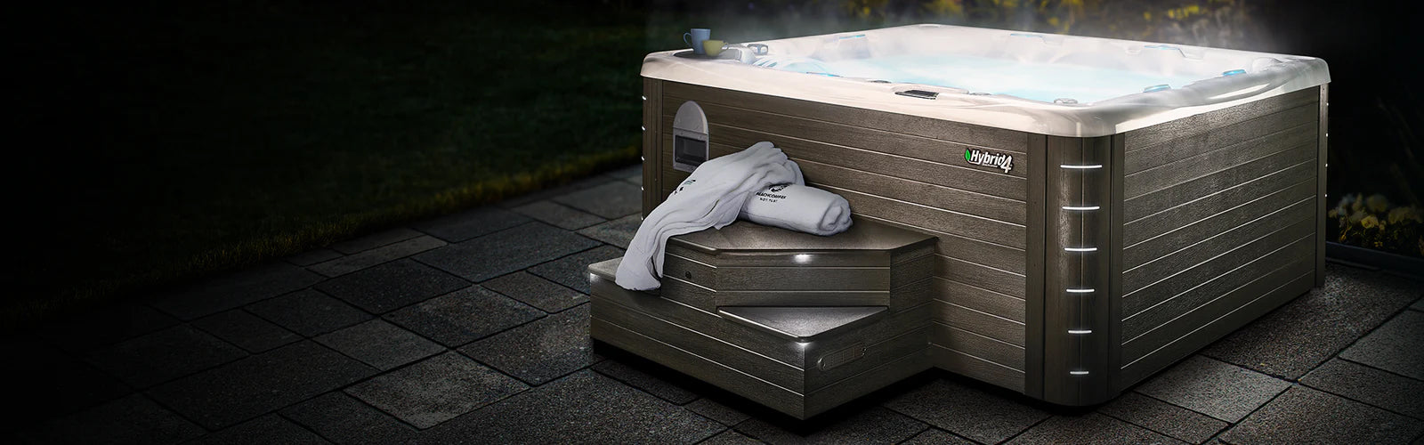Canadian-made hot tub with FlexJet massage system"