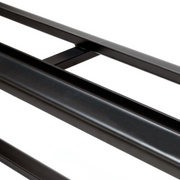 detailed shot of the Friday 60" dumbbell racks black matte finished and solid steel tiers for maximum dumbbell storage. 