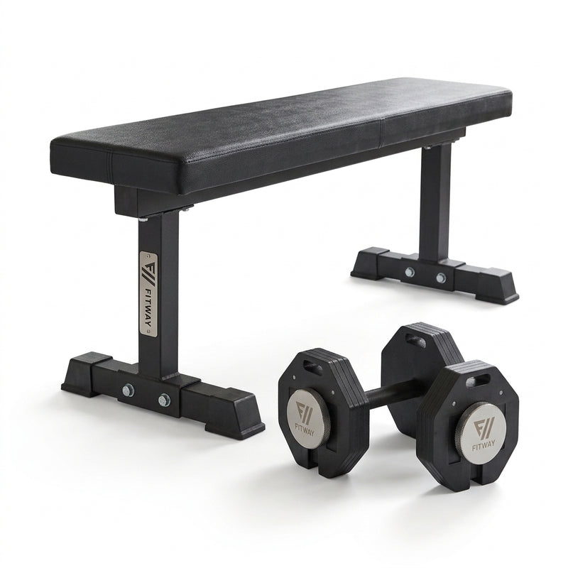Flat Bench & Adjustable Dumbbells