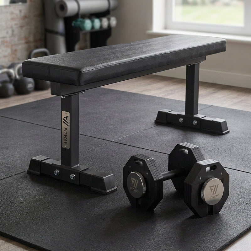 Flat Bench & Adjustable Dumbbells