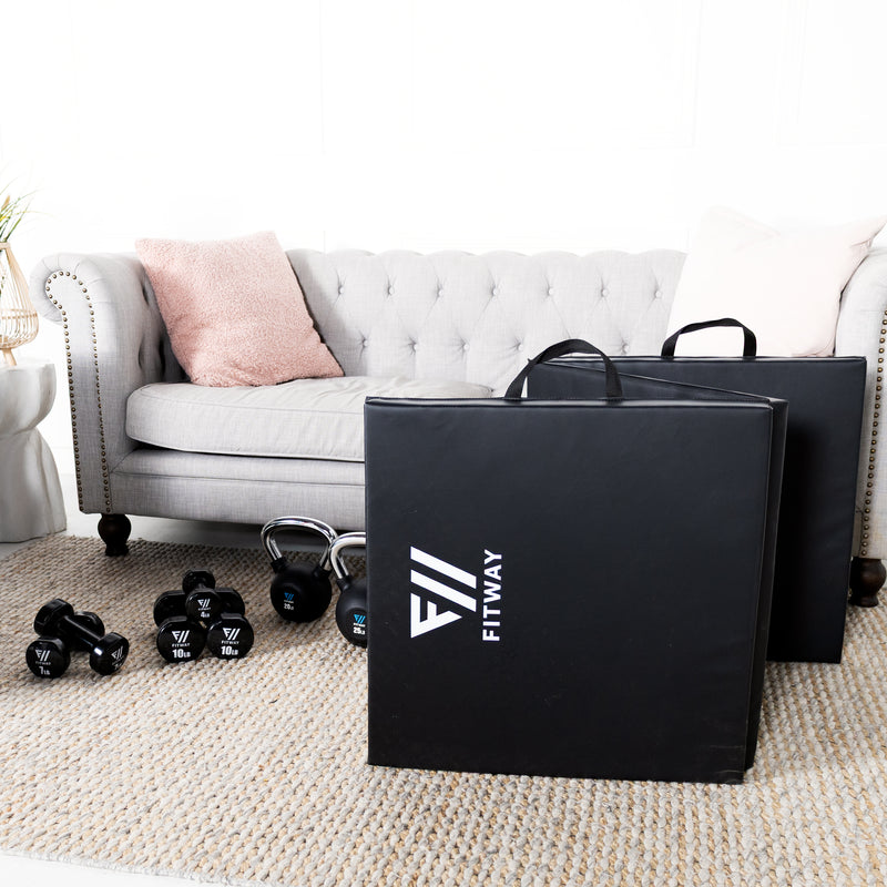 Fitway Black Folding Exercise Mat - 84" x 48"