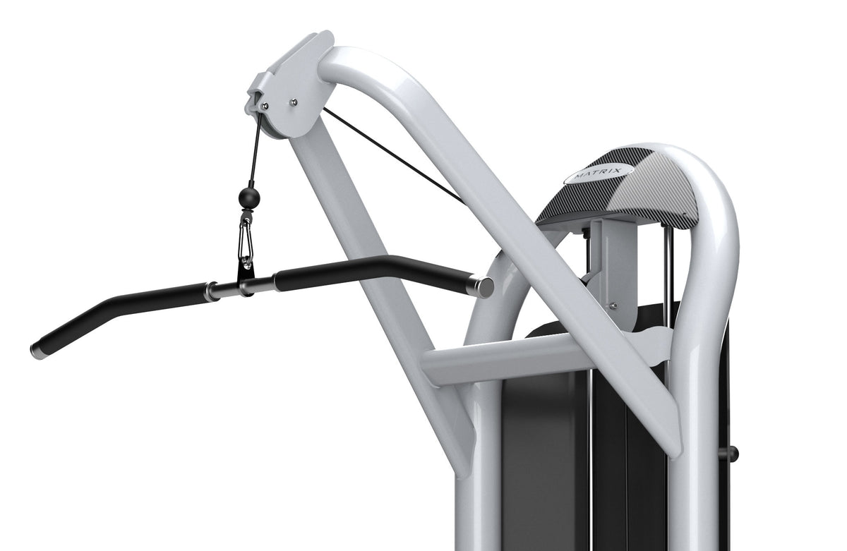 Matrix Fitness Aura Lat Pulldown cable attachment view | Fitness Experience