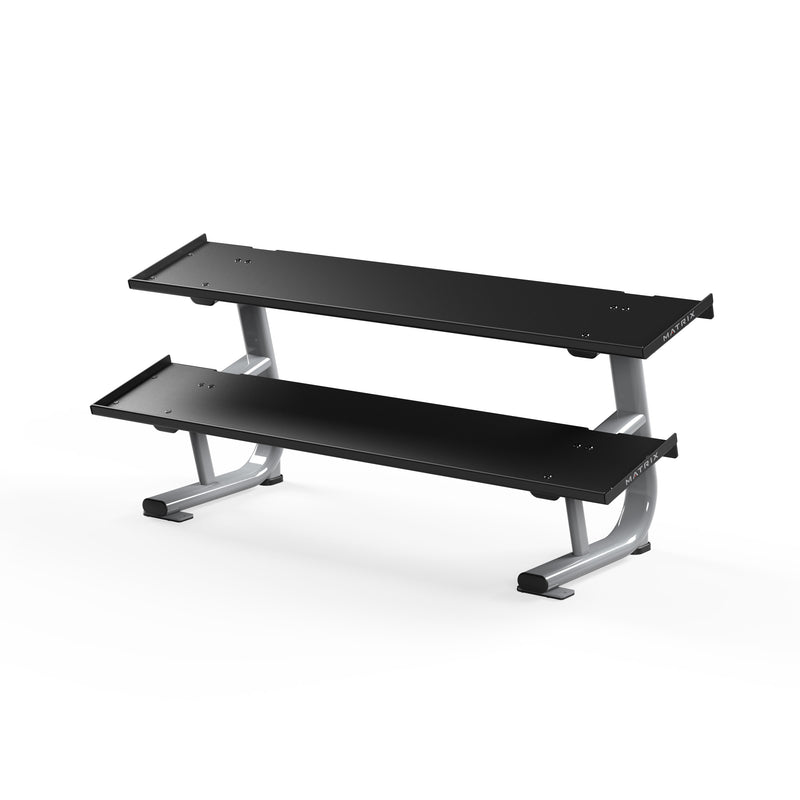 Matrix Fitness Magnum 2-Tier Flat-Tray Dumbbell Rack Short | Fitness Experience