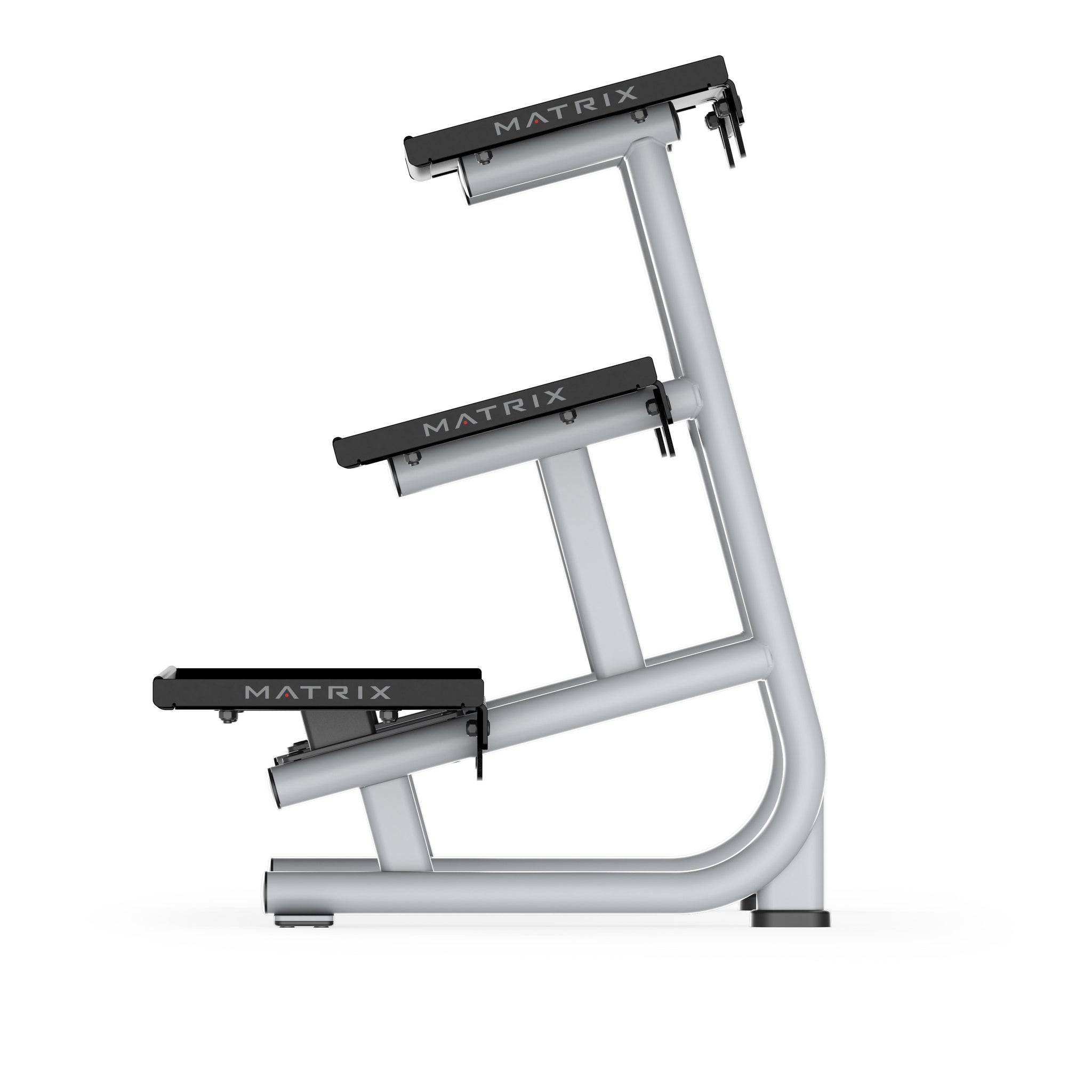 Matrix Magnum 3-Tier Flat-Tray Dumbbell Rack Short | Fitness Experience