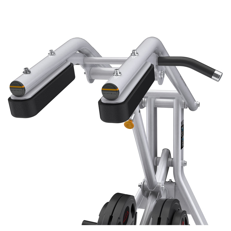 Matrix Fitness Magnum Standing Calf shoulder pad view | Fitness Experience