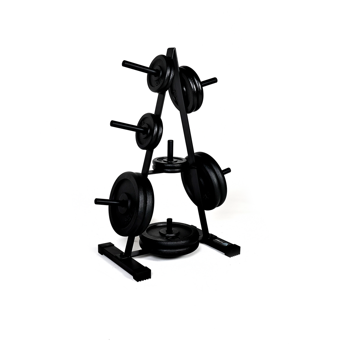 Fitway standard 1&quot; plate tree shown with plates at an angle from Fitness Experience