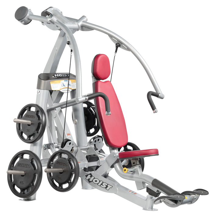 Hoist Chest Press with red upholstery | Fitness Experience