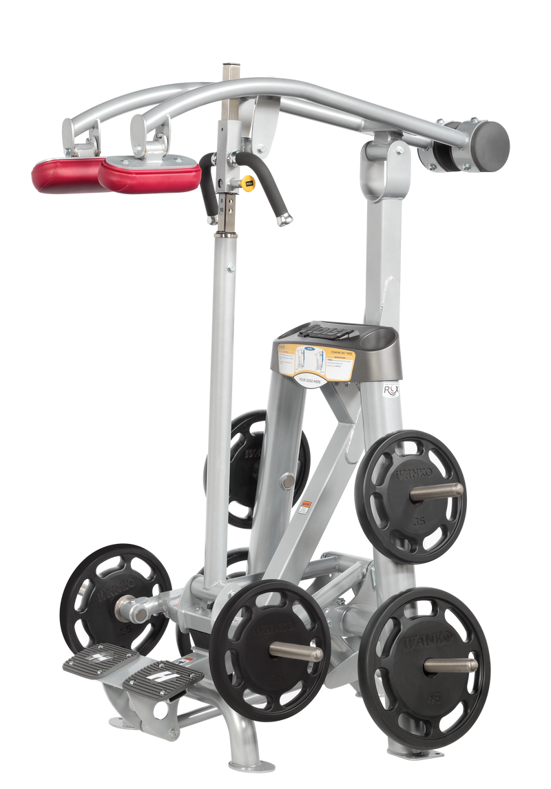 Hoist Standing Calf Raise with red upholstery | Fitness Experience