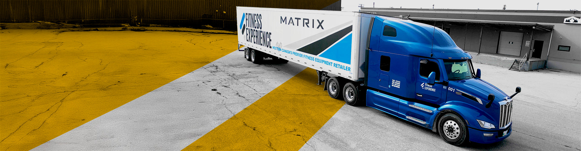 Delivery and relocation by Fitness Experience, with our signature blue truck.