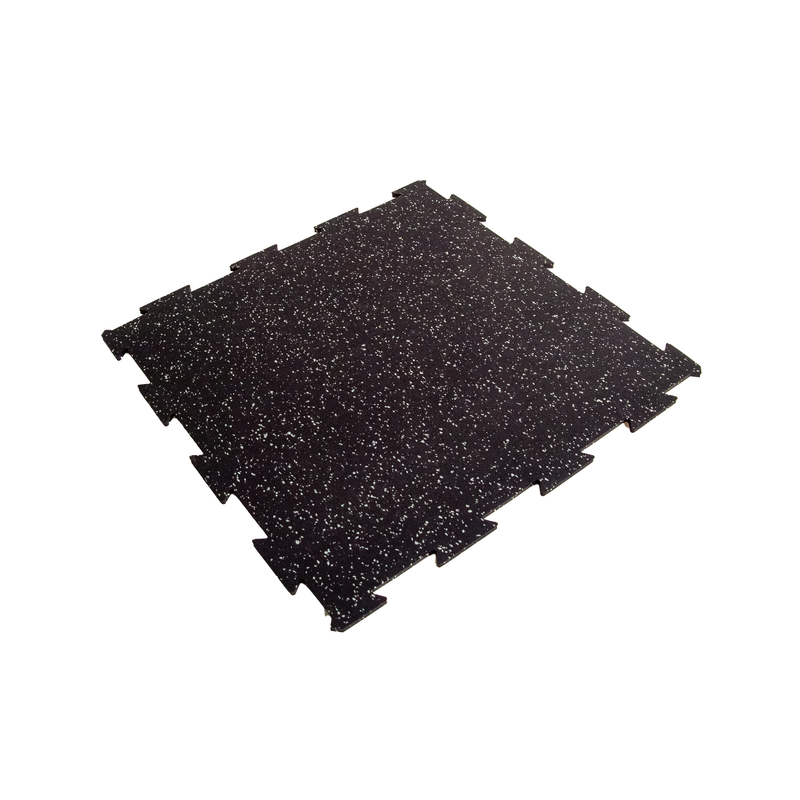 Fitway Rubber Interlocking Flooring Tile with White Speckle