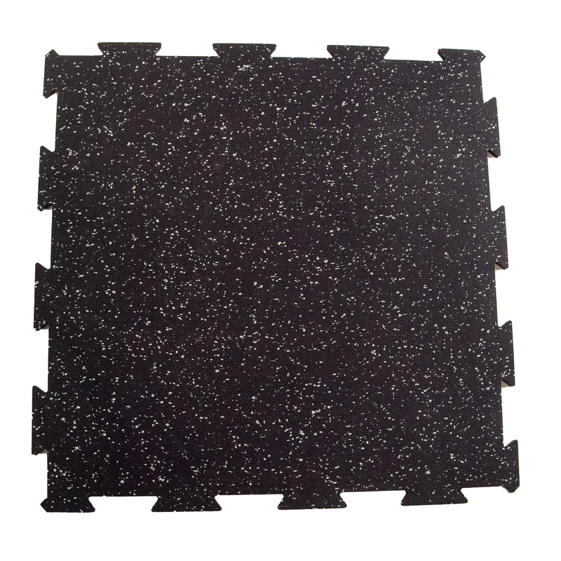 Fitway Rubber Interlocking Flooring Tile with White Speckle