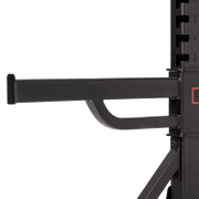 Black metal pull-up bar on a white background