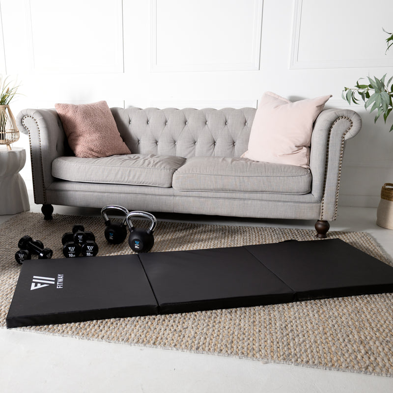 Fitway Black Folding Exercise Mat - 84" x 48"