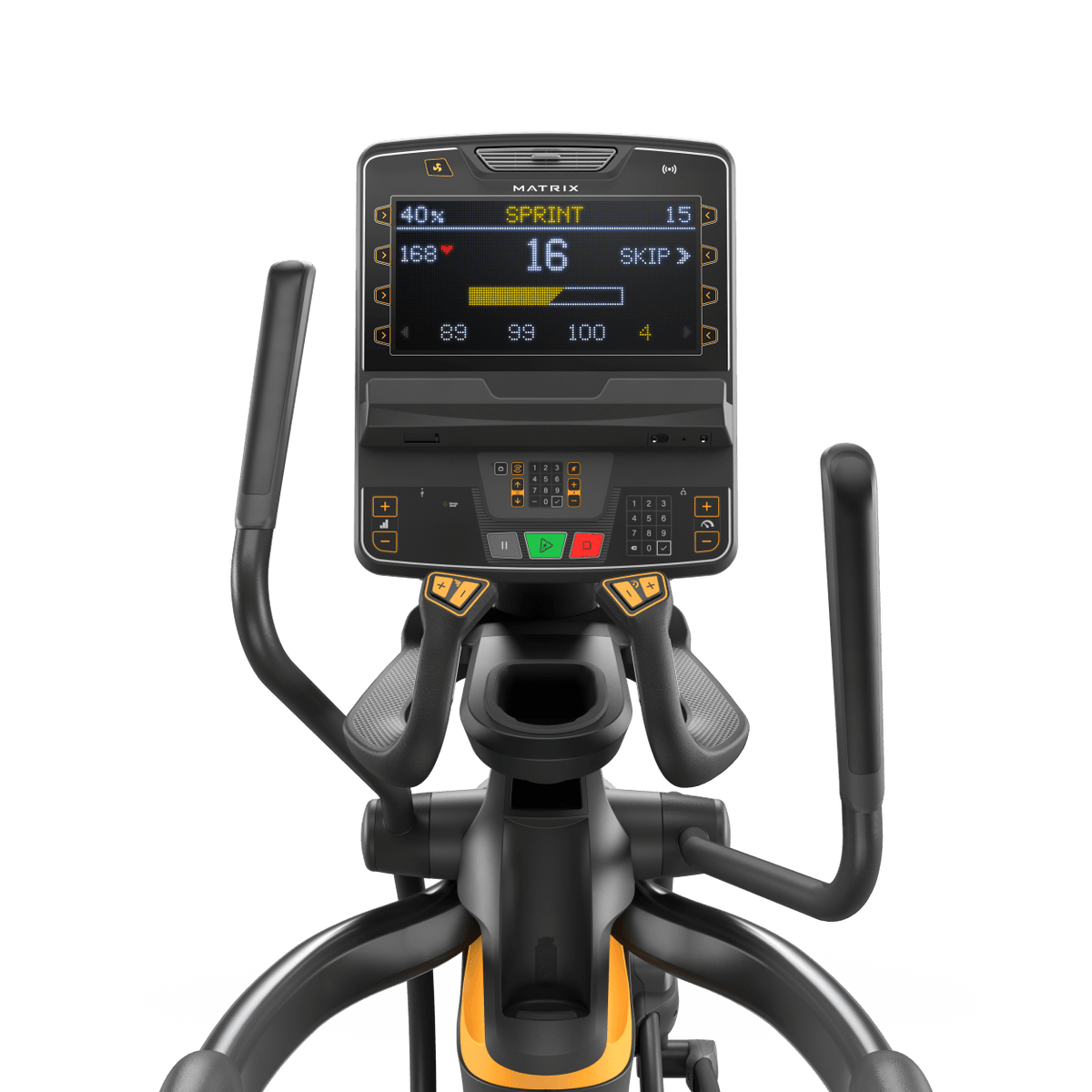 Matrix Fitness Performance Ascent Trainer With Premium LED Console view of console | Fitness Experience