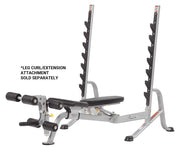 Hoist 7 Position FID Olympic Bench with optional leg curl/extension attachment | Fitness Experience