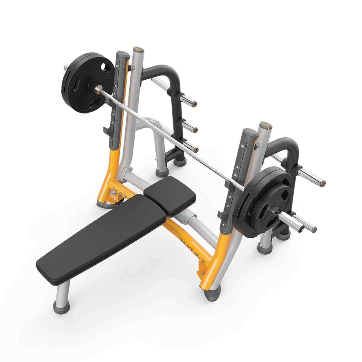 Matrix Magnum Breaker Olympic Flat Bench overhead view | Fitness Experience
