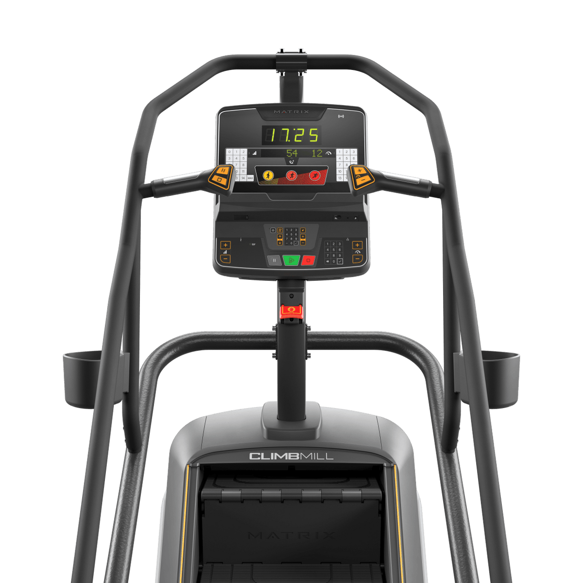 Matrix Fitness Endurance Climbmill with Group Training LED Console view of console | Fitness Experience