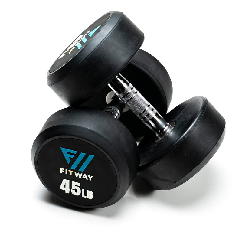 Fitway 55lb-75lb Rubber Dumbbell Set