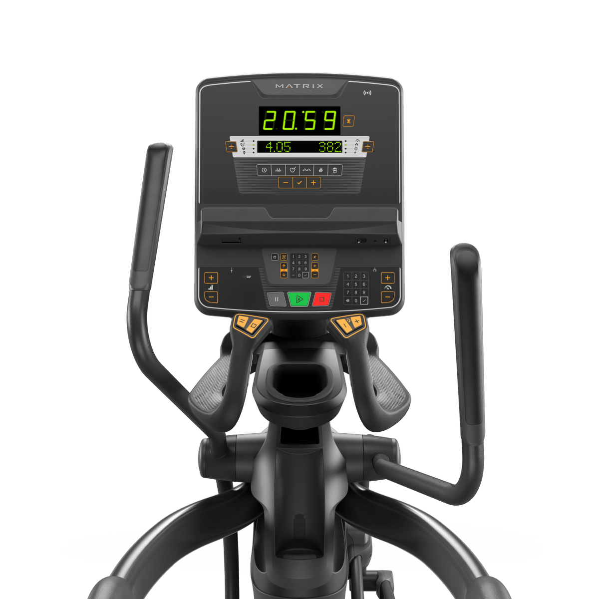 Matrix Fitness Performance Elliptical with LED Console view of console | Fitness Experience