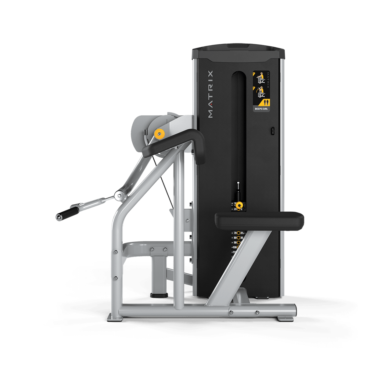 Matrix Fitness Go Series Biceps Curl side view | Fitness Experience