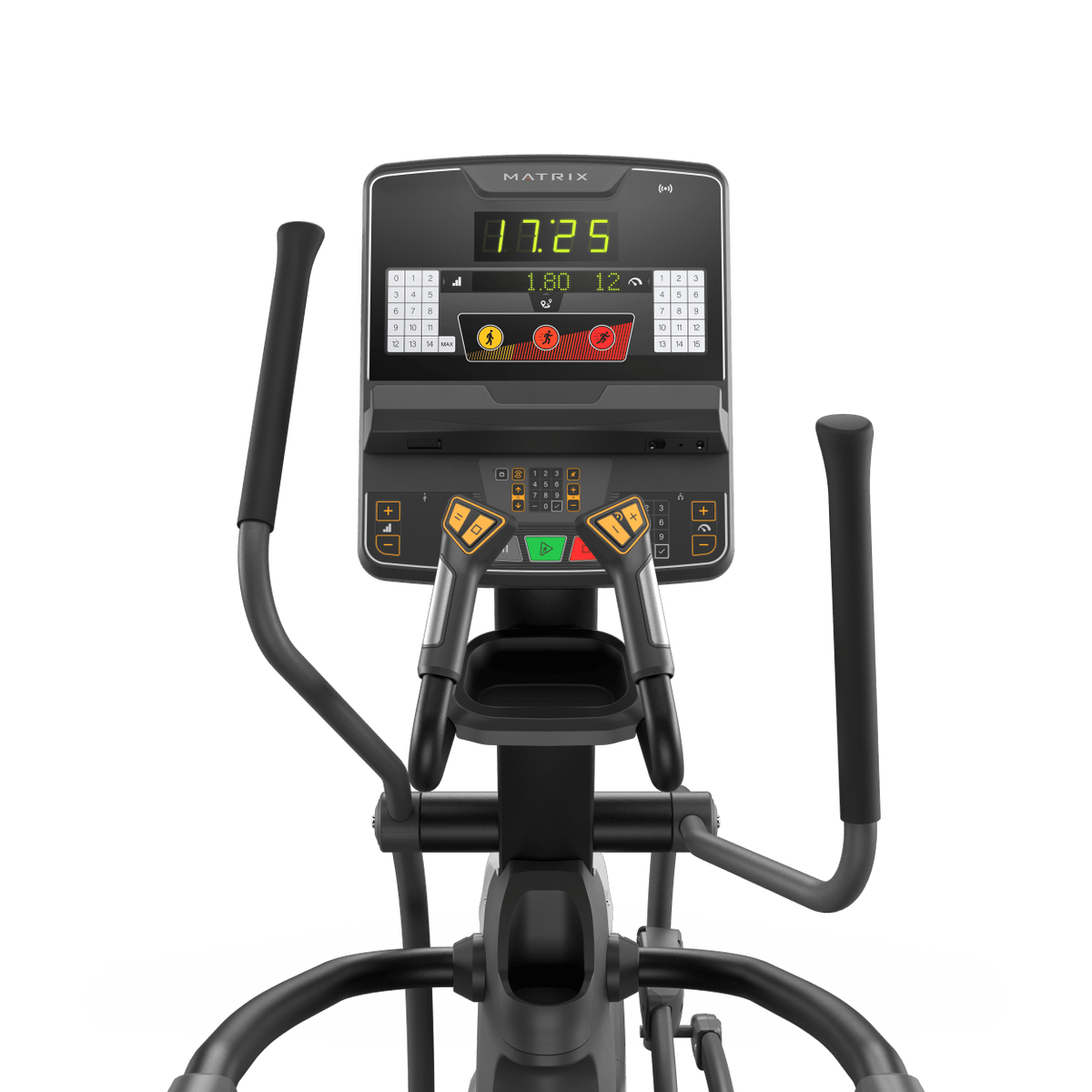 Matrix Fitness Endurance Elliptical with Group Training Console view of console | Fitness Experience
