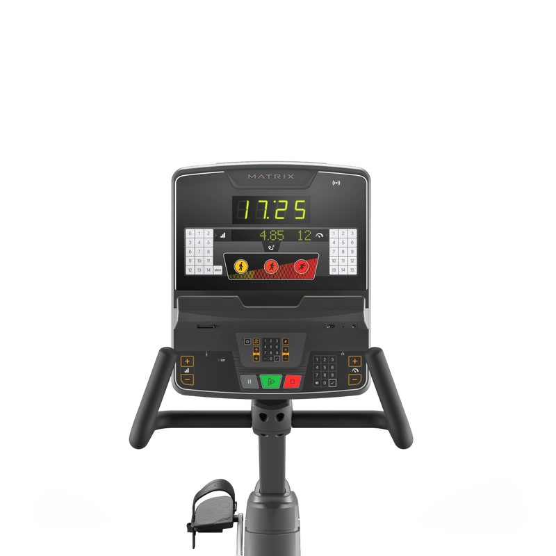 Matrix Fitness Endurance Recumbent with Group Training Console view of console | Fitness Experience