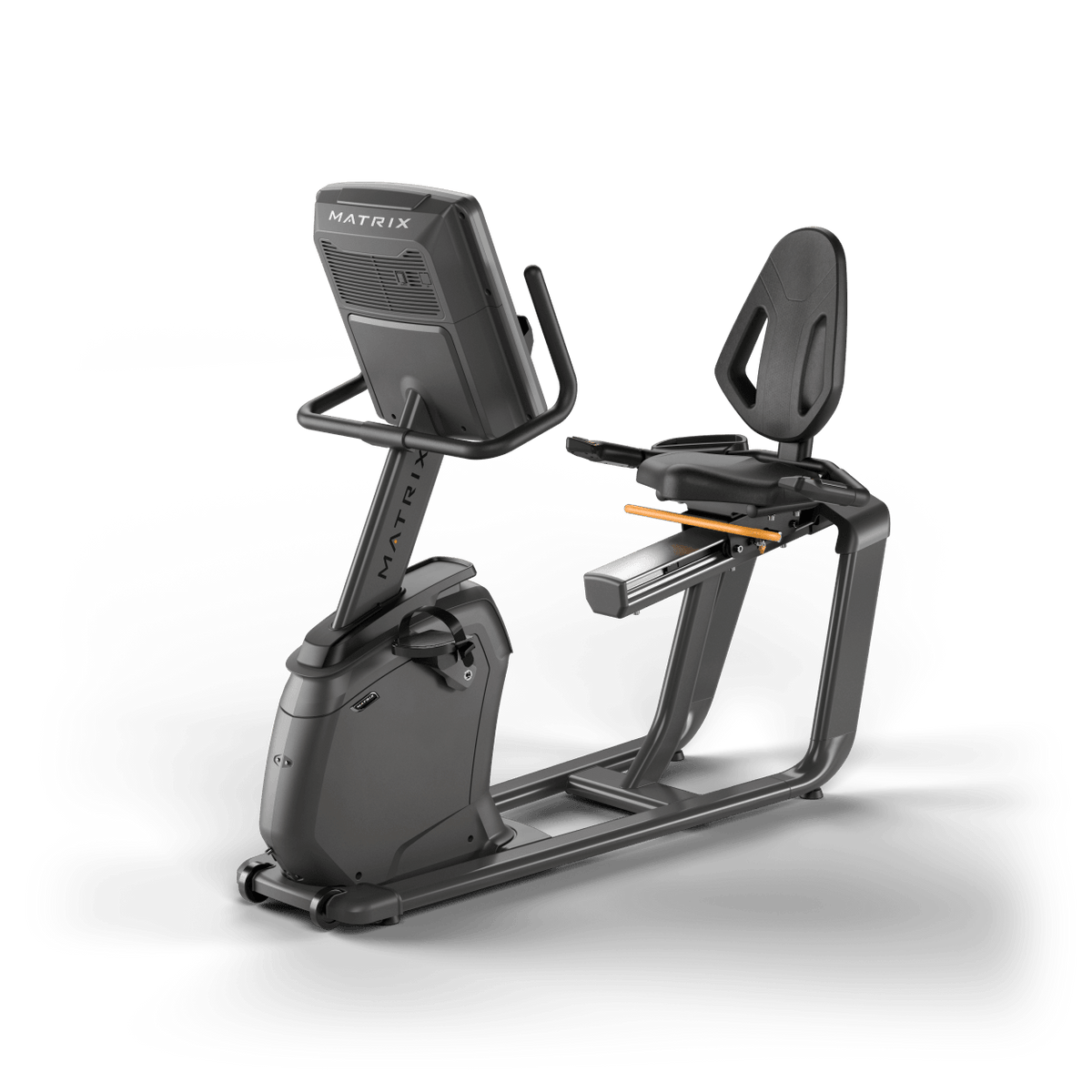 Matrix Fitness Lifestyle Recumbent Cycle with Premium LED Console front view | Fitness Experience