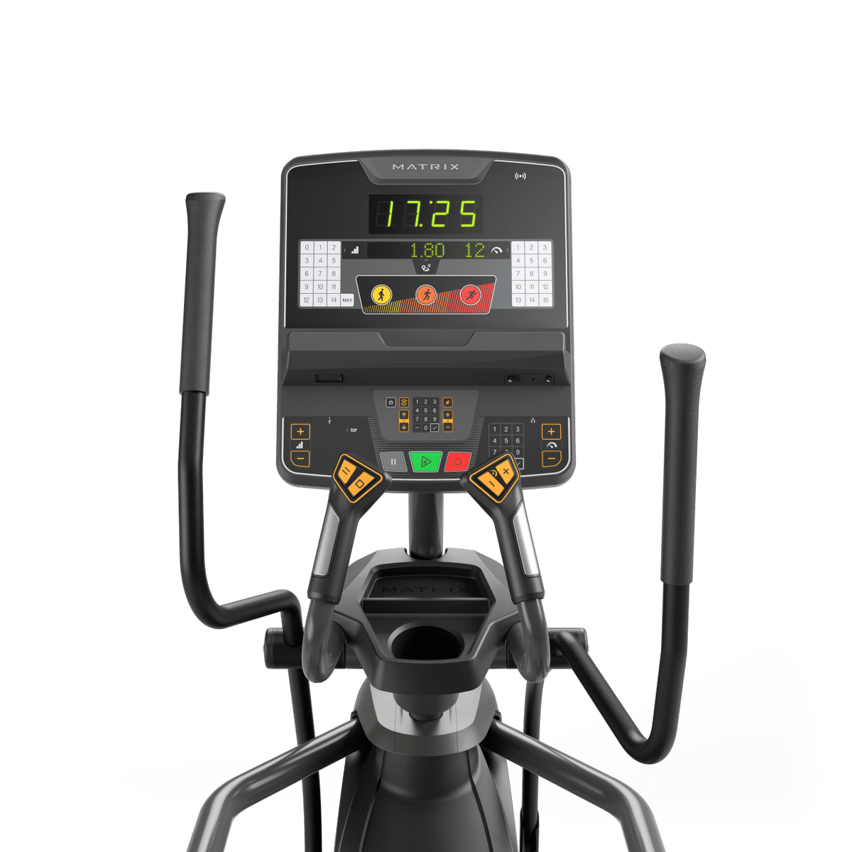 Matrix Fitness Lifestyle Elliptical with Group Training Console console view | Fitness Experience