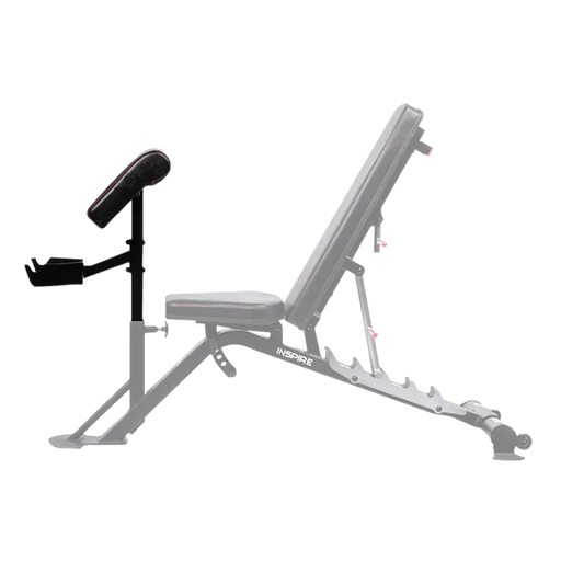 Inspire Fitness Preacher Curl Attachment on bench | Fitness Experience