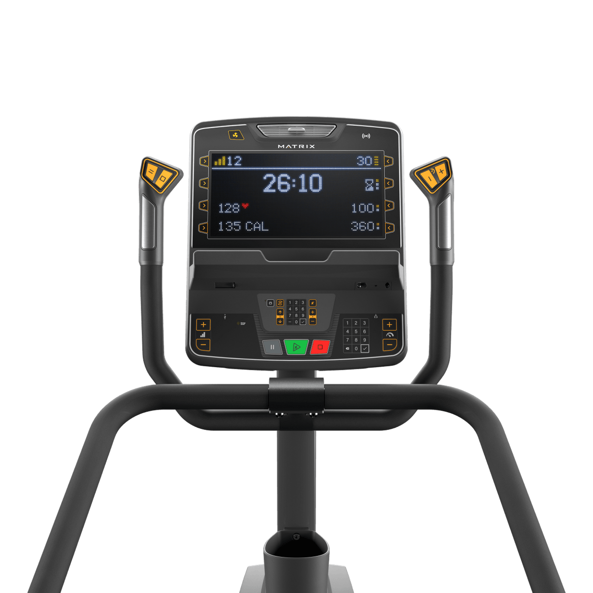 Matrix Fitness Endurance Stepper with Premium LED Console view of console | Fitness Experience