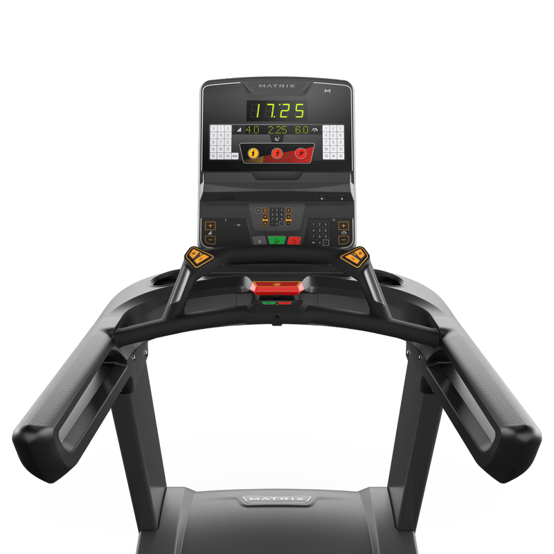 Matrix Fitness Performance Plus Treadmill with Group Training LED Console view of console | Fitness Experience