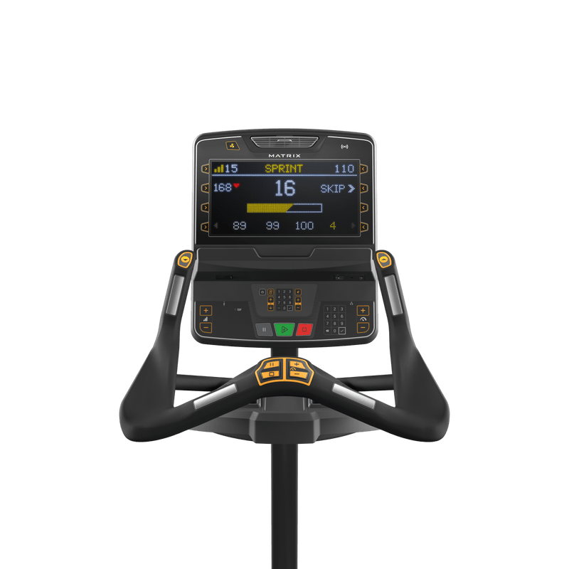 Matrix Fitness Performance Upright with Premium LED Console view of console | Fitness Experience