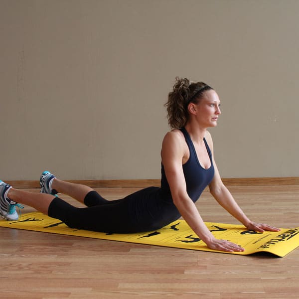 Prism Fitness Smart Yoga Mat - Yellow view in use | Fitness Experience